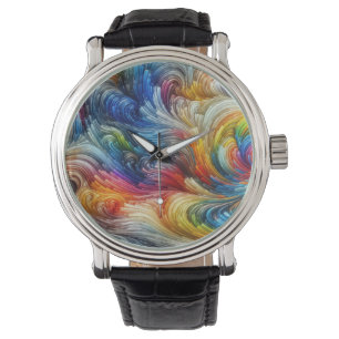 Contemporary Abstract Swirl Spectrum Watch