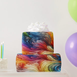Contemporary Abstract Swirl Spectrum Wrapping Paper