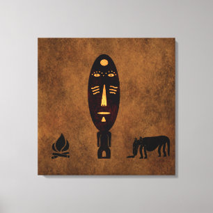 Contemporary Abstract vintage African tribal art Canvas Print