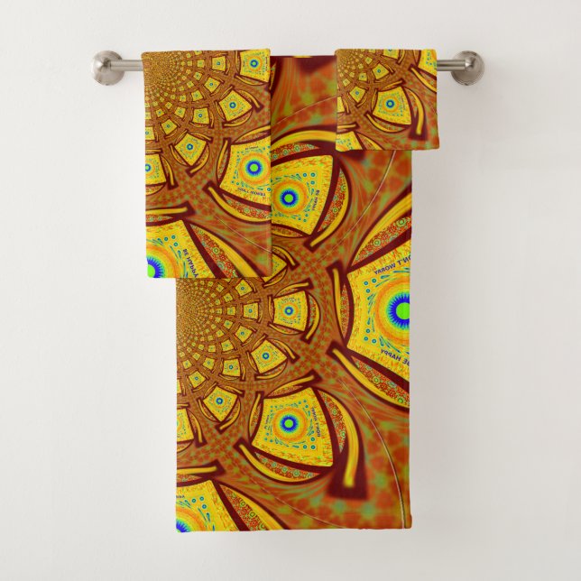 Contemporary African Motif Bath Towel Set (Insitu)