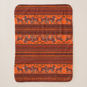 Contemporary African Stylish Lions Sherpa Blanket