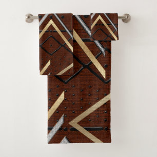 Contemporary Afrocentric Motif Bath Towel Set
