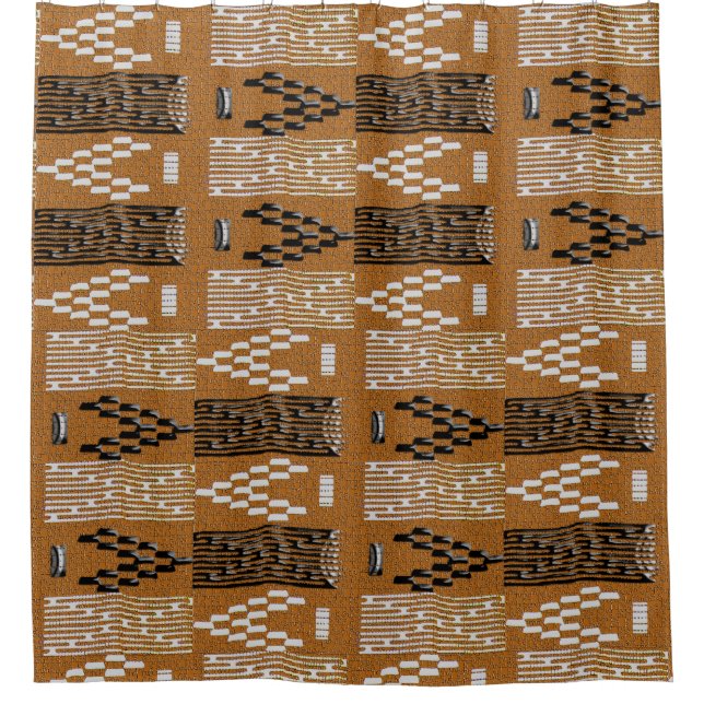 Contemporary Afrocentric Motif Shower Curtain (Front)