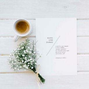 Contemporary and minimalist simple line wedding invitation