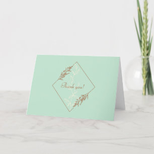 Contemporary Aqua Blue Folded Thank You Card