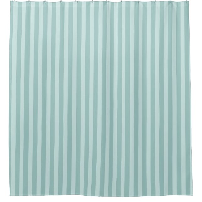 Contemporary Aqua Striped Shower Curtain (Front)