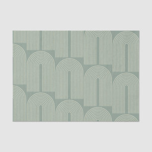 Contemporary Arch Line Art in Sage Green  Tissue Paper