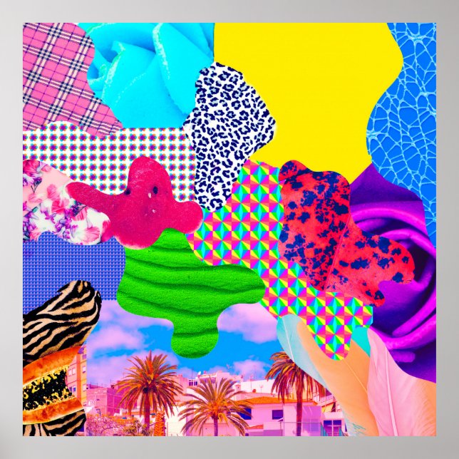 Contemporary art collage. Mix stylish texturesart, Poster (Front)