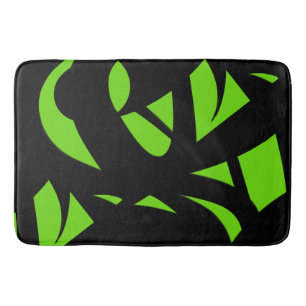 Contemporary Art Green / Black Bath Mat