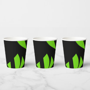 Contemporary Art Green / Black Paper Cups