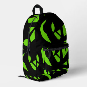 Contemporary Art Green / Black Printed Backpack