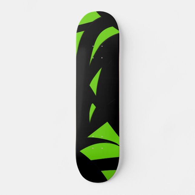 Contemporary Art Green / Black Skateboard (Front)