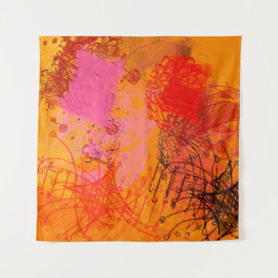 Contemporary art. Hand made art. Colorful texture. Tapestry