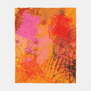 Contemporary art. Hand made art. Colourful texture Fleece Blanket