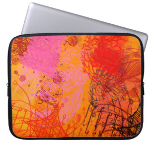 Contemporary art. Hand made art. Colourful texture Laptop Sleeve