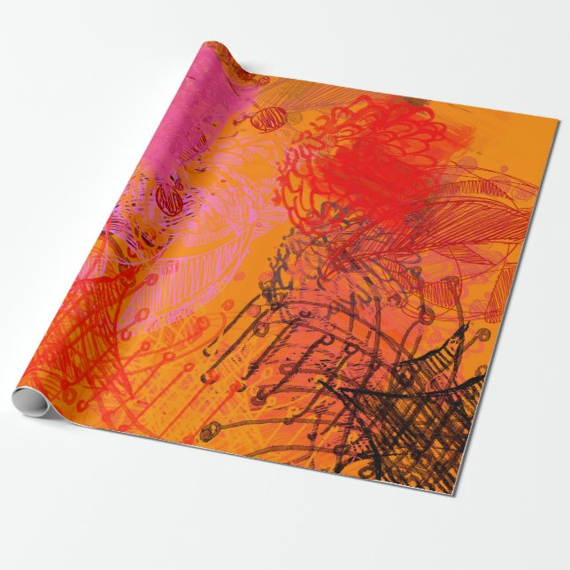 Contemporary art. Hand made art. Colourful texture Wrapping Paper (Unrolled)