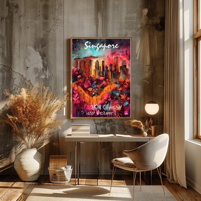 Contemporary Art in Vibrant Colors - Singapore Poster (Creator Uploaded)