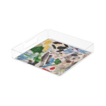 Contemporary Art Lucite Tray by KeyAesthetics