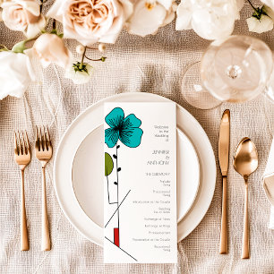 Contemporary Art Noveau Floral Wedding Programme