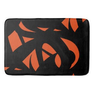 Contemporary Art Orange / Black Bath Mat