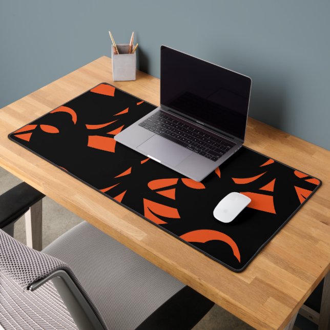 Contemporary Art Orange / Black Desk Mat (Office 2)