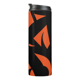 Contemporary Art Orange / Black Thermal Tumbler