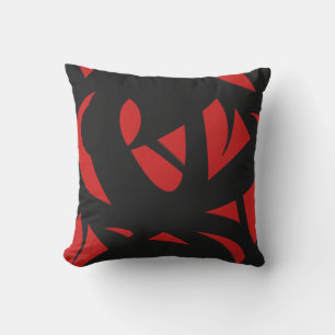 Contemporary Art Red / Black Cushion