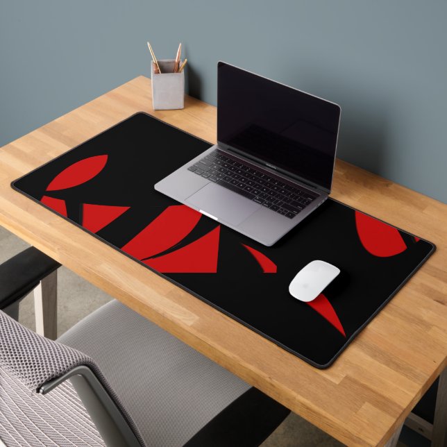 Contemporary Art Red / Black Desk Mat (Office 2)