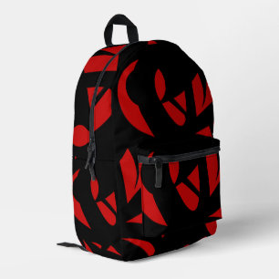 Contemporary Art Red / Black Printed Backpack