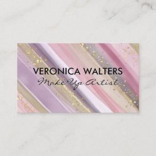 Contemporary Artistic Paint Strokes Gold Flakes Business Card