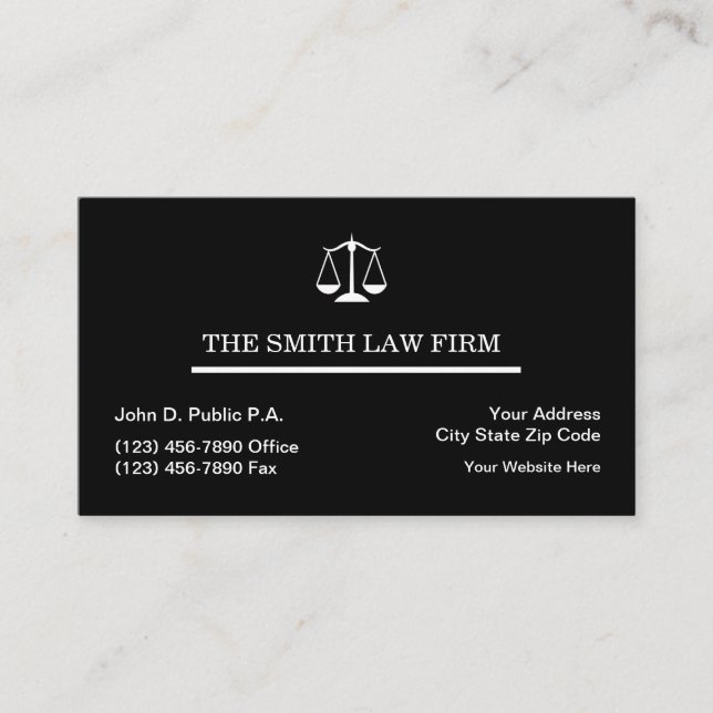 Contemporary Attorney Business Cards (Front)