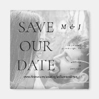 Contemporary B/W Photo Monogram Save Our Date