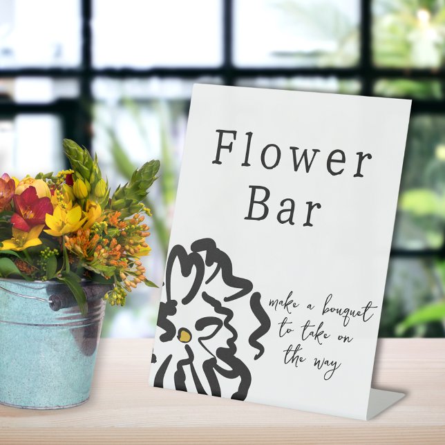 Contemporary Black and White Flower Bar Sign (Creator Uploaded)