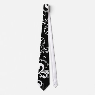 Contemporary Black and White Swirl Tie