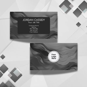 Contemporary Black And White Your Logo Simple Business Card