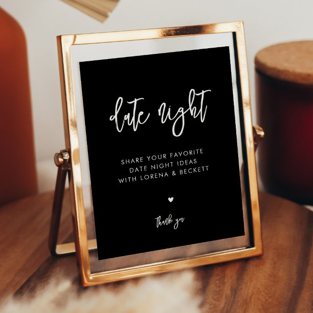 Contemporary black Date night ideas sign (Creator Uploaded)