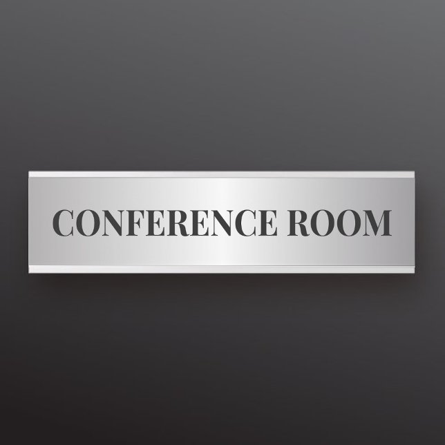 Contemporary Black & Faux Silver Office Department Door Sign (Contemporary Black & Faux Silver Office Department Door Sign)