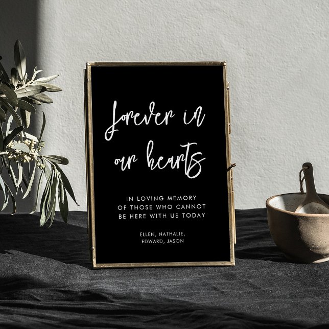 Contemporary black Forever in our hearts sign (Creator Uploaded)