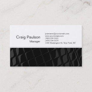 Contemporary Black Grey White Business Card