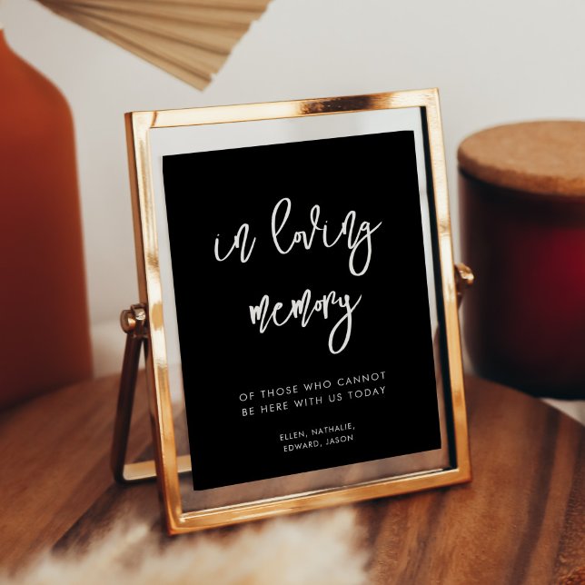 Contemporary black In loving memory wedding sign (Creator Uploaded)