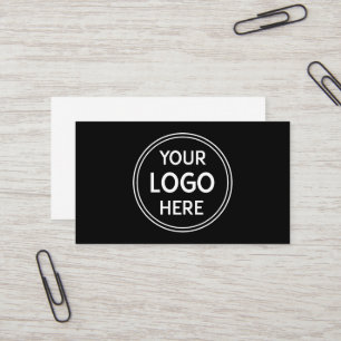 Contemporary Black QR Logo for Premium Brand Business Card
