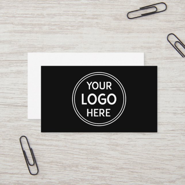 Contemporary Black QR Logo for Premium Brand Business Card (Front/Back In Situ)