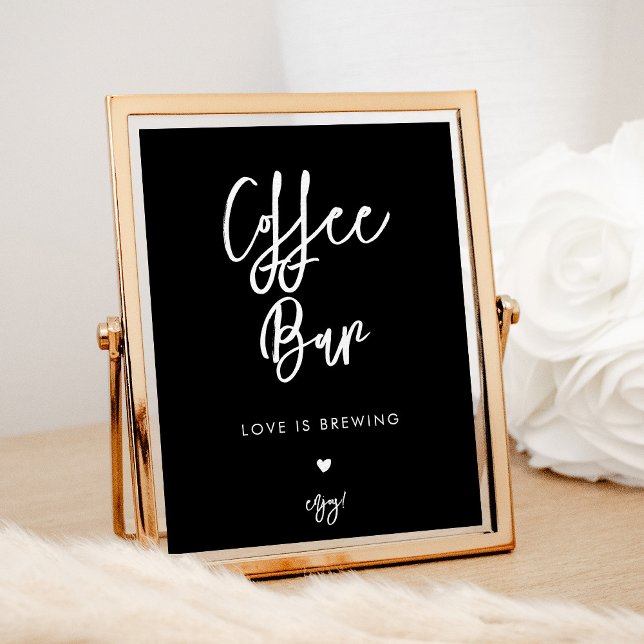 Contemporary black wedding Coffee Bar sign (Creator Uploaded)