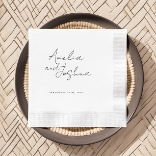 Contemporary Black Wedding Favours Napkin