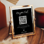 Contemporary black Wedding Honeymoon fund sign<br><div class="desc">A bold and trendy typography for your wedding stationery,  simple yet elegant with a black and white theme. Fully customisable: you can change the colours of the font and background if needed.</div>