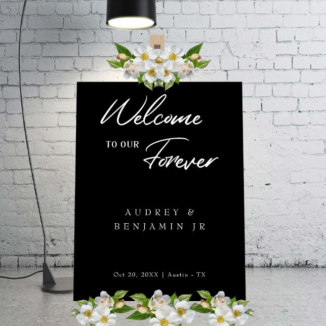 Contemporary Black Wedding Minimalist Welcome Sign (Contemporary Black Wedding Minimalist Welcome Sign)
