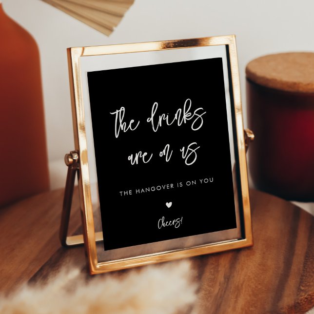 Contemporary black wedding open bar sign (Creator Uploaded)