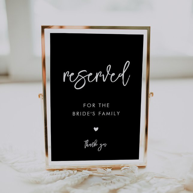 Contemporary black wedding Reserved sign (Creator Uploaded)
