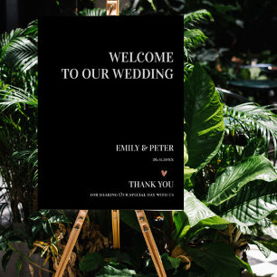  Contemporary Black White welcome To Our Wedding Poster