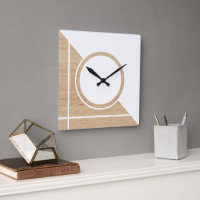 Contemporary Block Circle Stripes On Faux Wooden